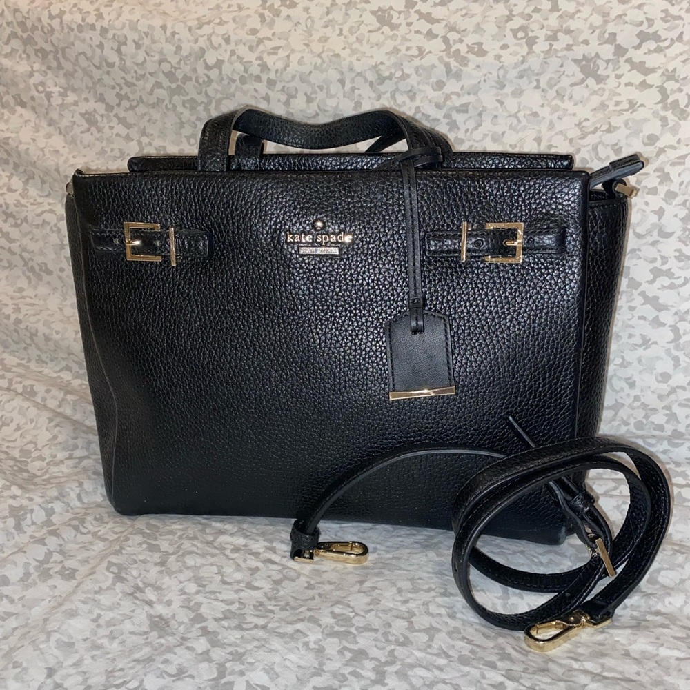 Kate Spade specialty black pebbled leather handbag